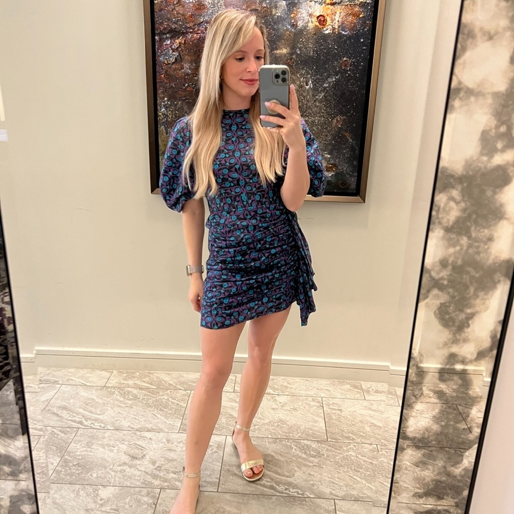 RHODE Pia Blue and Purple Mini Dress